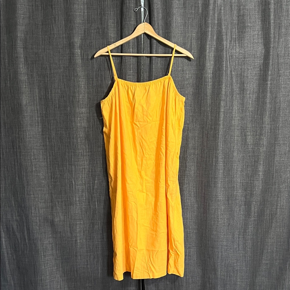 a new day XL orange linen midi dress spaghetti strap